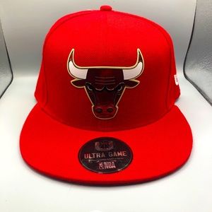 NBA Chicago Bulls Ultra Game Men's Snapback Adjustable Hat Cap Red